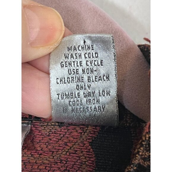 Chicos Floral Jacket L Orange Retro Boho Western Paisley Tapestry Artsy Classic - Picture 10 of 13